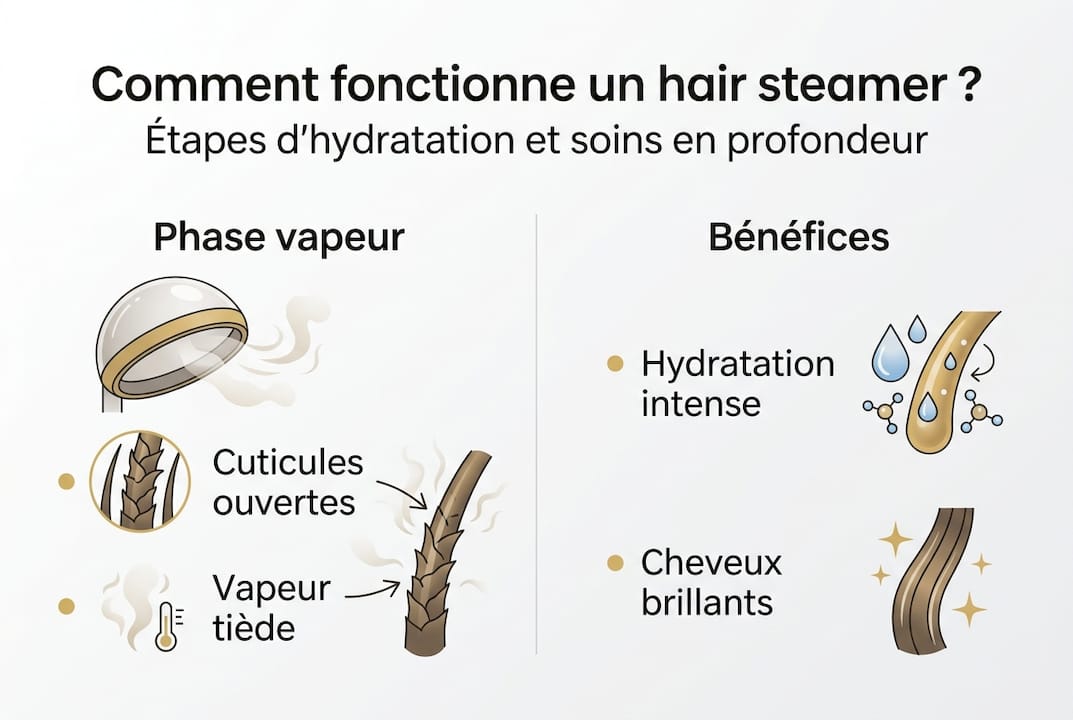 Infographie : comment fonctionne un casque vapeur pour cheveux et quels sont ses bienfaits ?