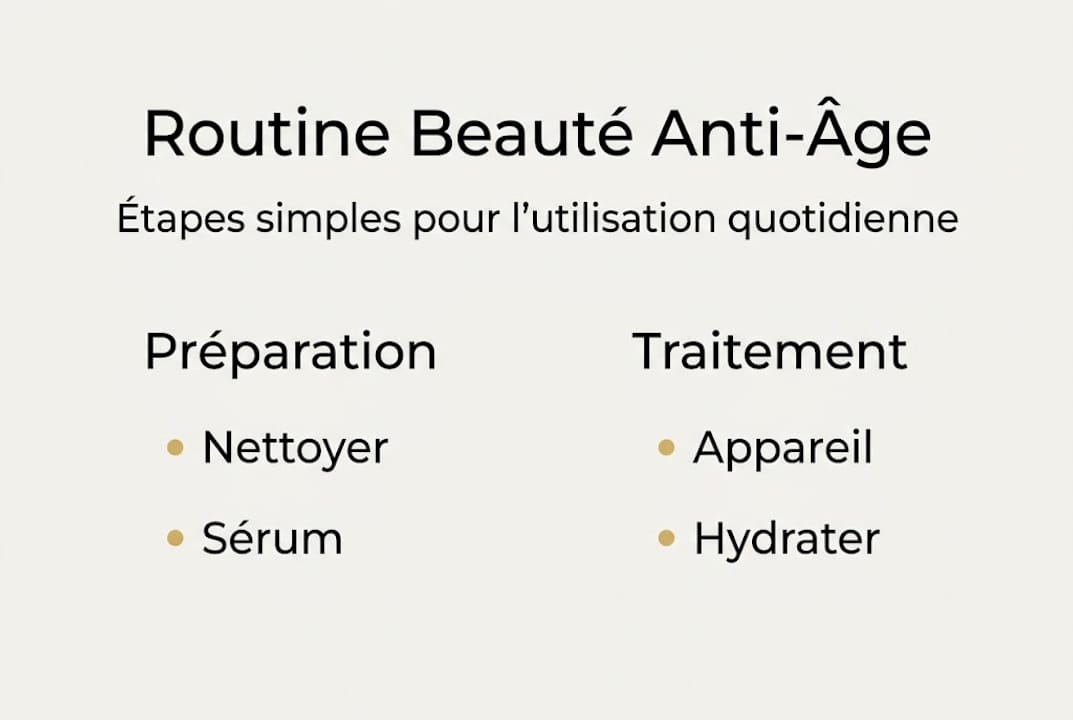 Découvrez en image les étapes clés d’une routine beauté efficace avec un appareil anti-âge.