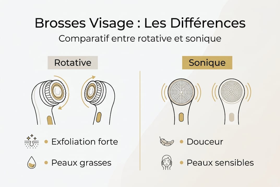 Infographie : les différences entre brosses à dents rotatives et brosses à dents soniques