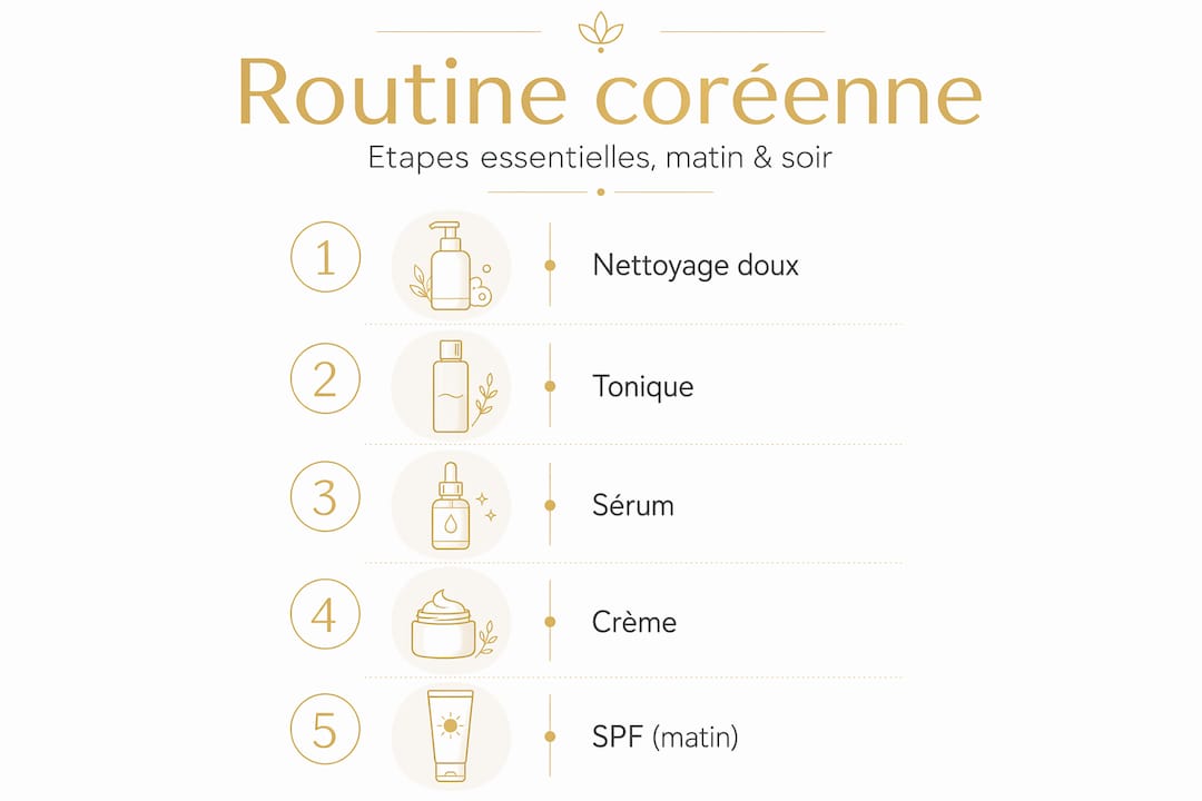 Infographie : les différentes étapes d’une routine beauté coréenne