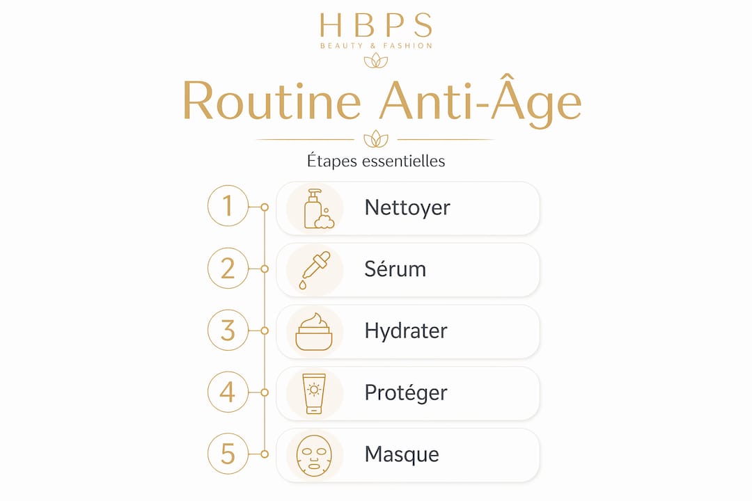 Infographie : les étapes clés d’une routine anti-âge efficace