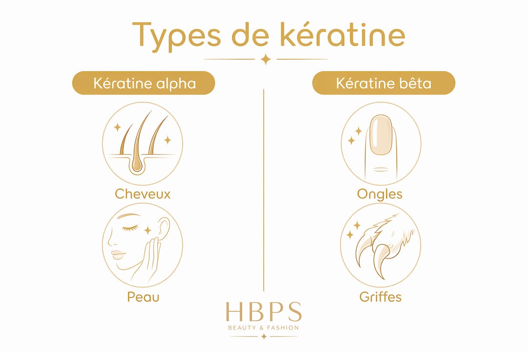 Illustration comparative : différences et similitudes entre la kératine alpha et la kératine bêta