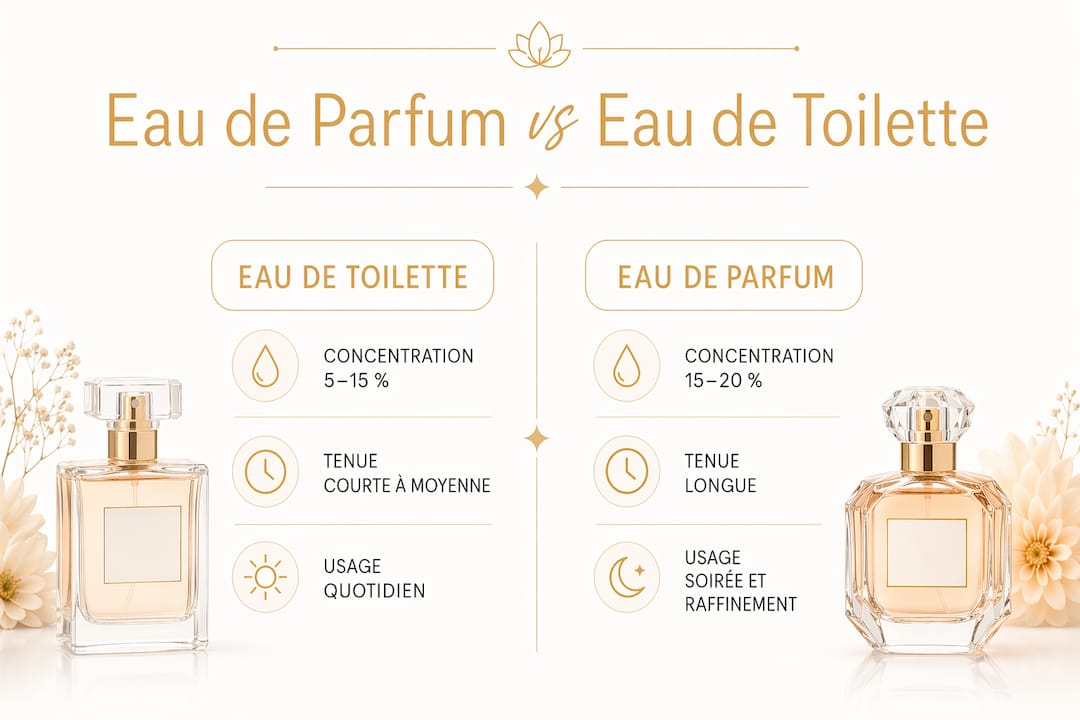 Infographie : les différences entre eau de parfum et eau de toilette