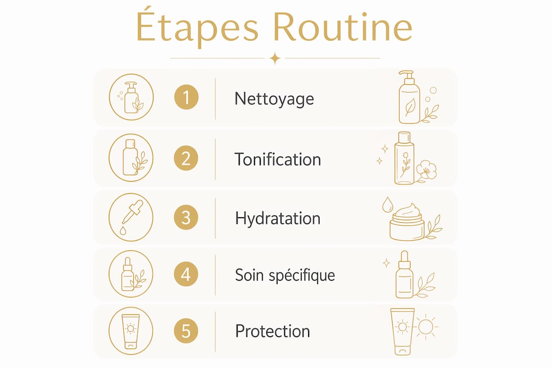 Les indispensables d'une routine visage en infographie