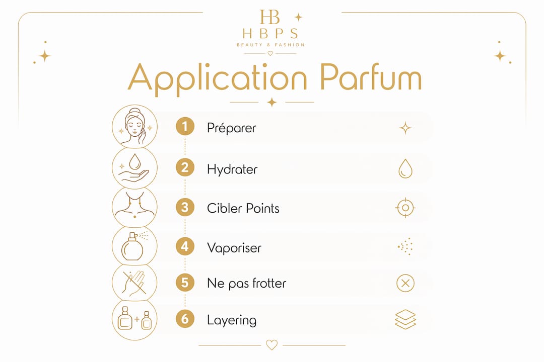 Infographie : les gestes essentiels pour une application de parfum qui dure toute la journée