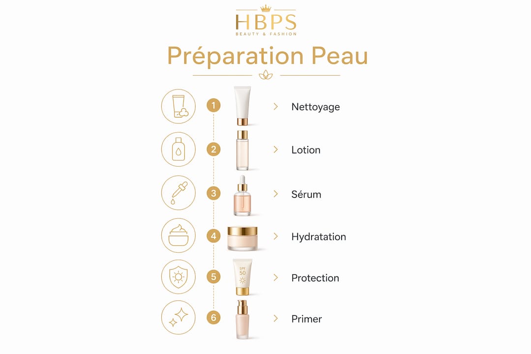 Infographie : les étapes indispensables pour préparer sa peau avant de se maquiller