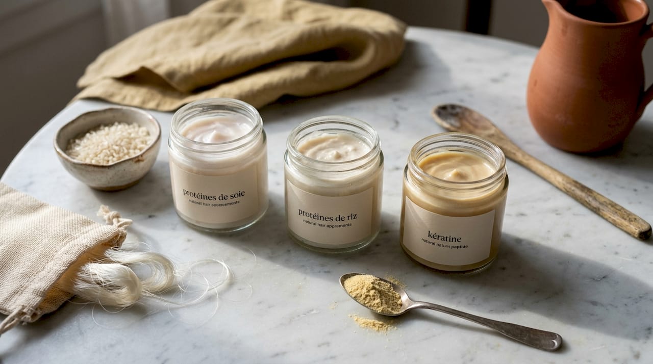 Comparatif des protéines naturelles pour cheveux en pot