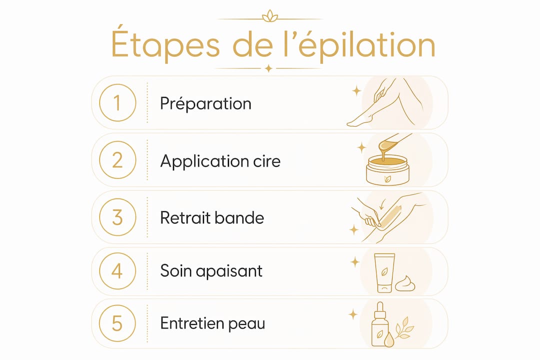 Infographie : les étapes clés pour une épilation réussie à la maison