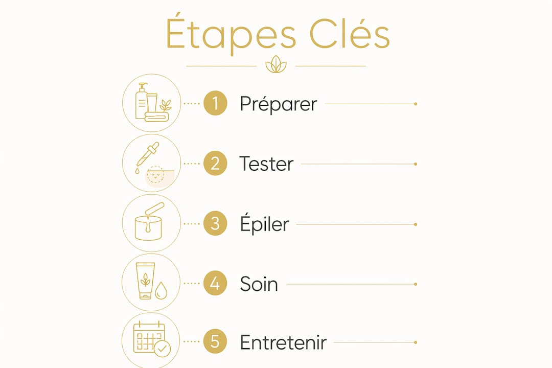 Les différentes étapes à suivre pour une épilation réussie à la maison, présentées en infographie