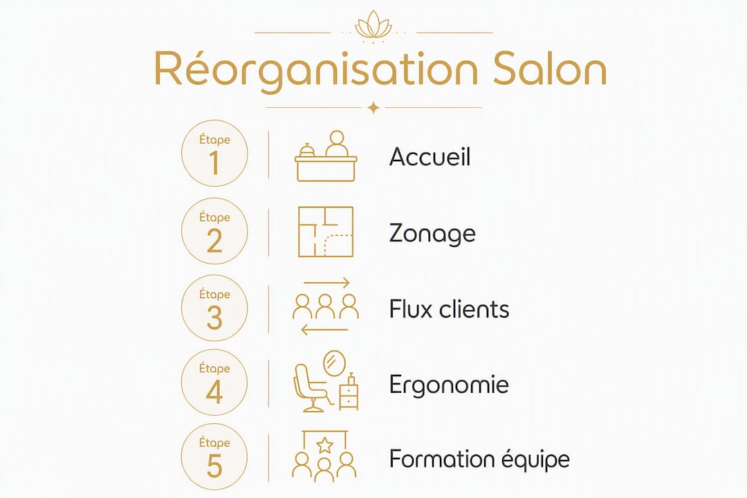 Présentation visuelle des différentes étapes pour repenser l’aménagement du salon