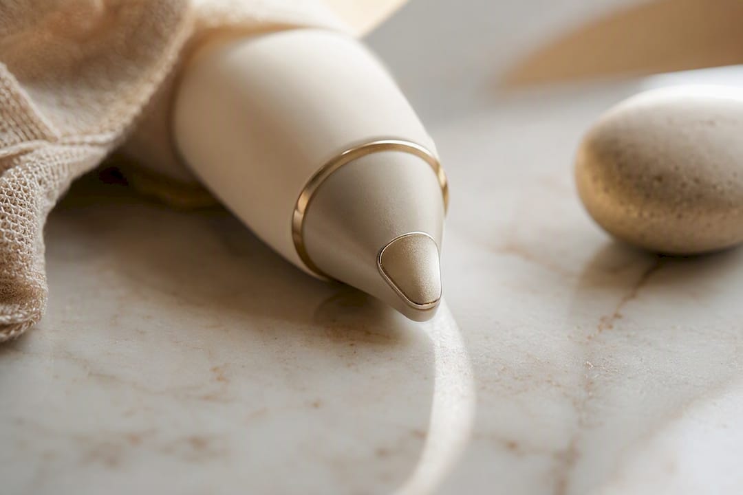 Gros plan sur l'embout hypoallergénique de l'appareil