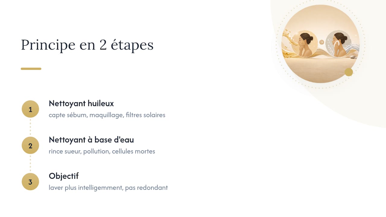 Schéma du double nettoyage en deux étapes chimiques