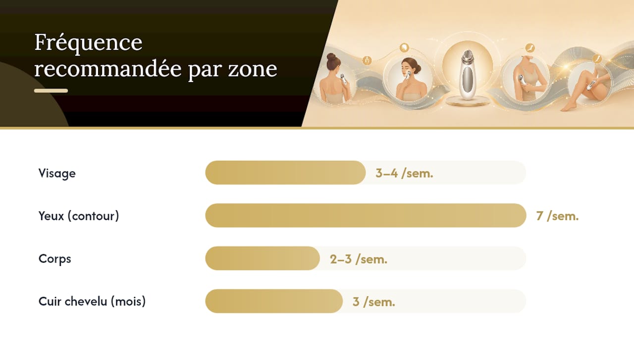 Diagramme des fréquences d'utilisation selon la zone