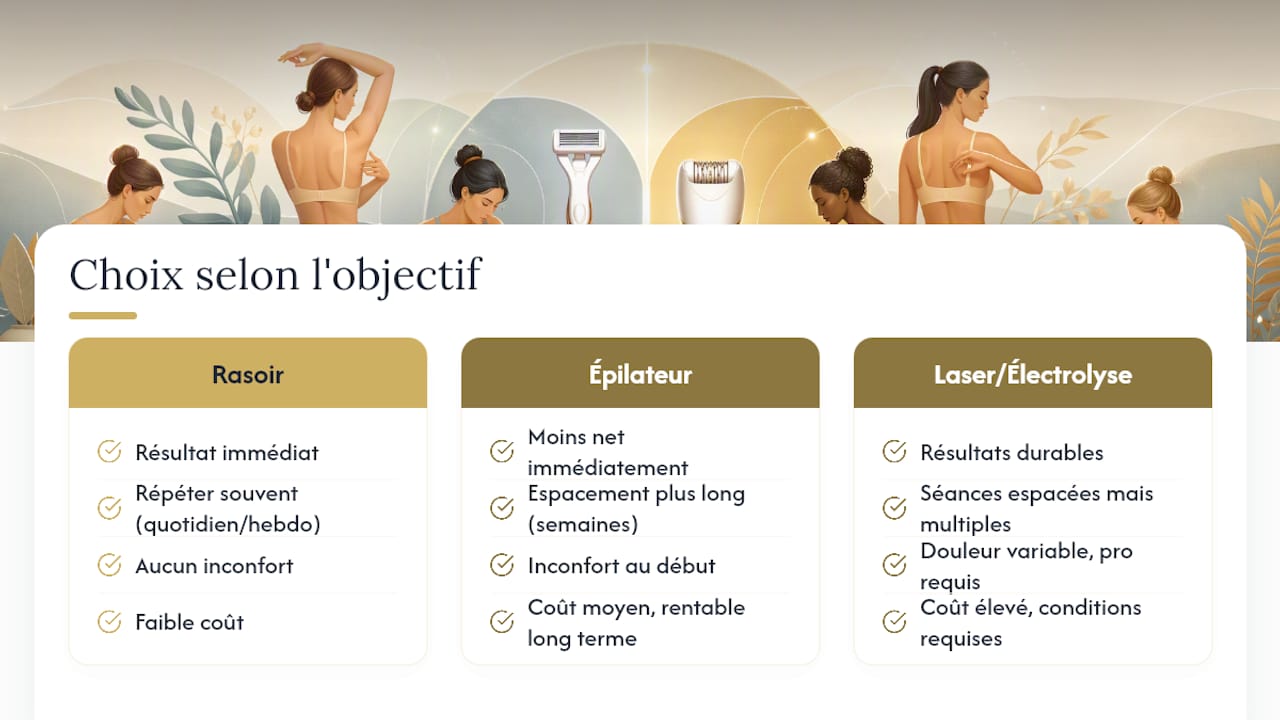 Quel appareil choisir selon votre objectif réel — overview diagram