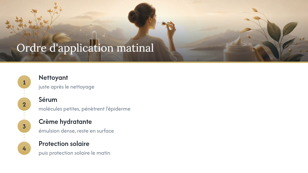 Ordre des étapes d’une routine de soin visage
