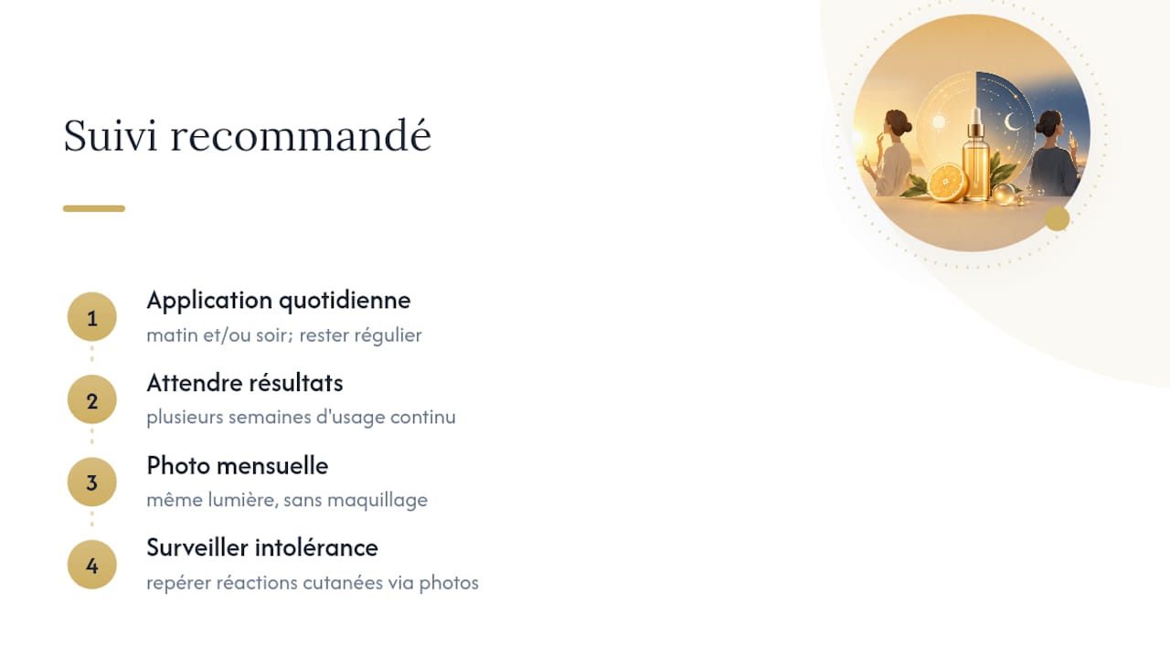 Suivi quotidien et mensuel des résultats de la peau