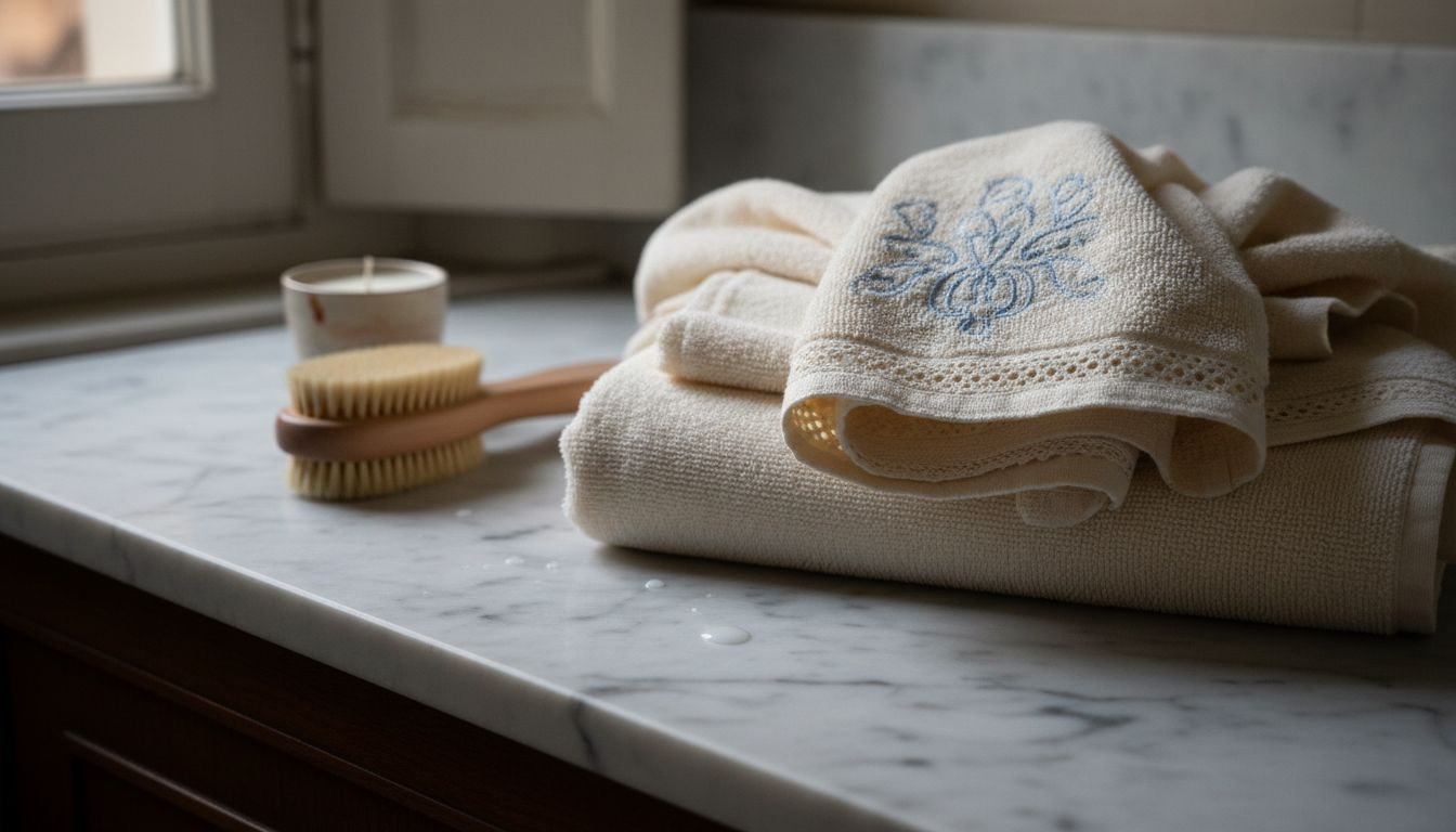 Finesse des broderies sur du linge de maison d’exception