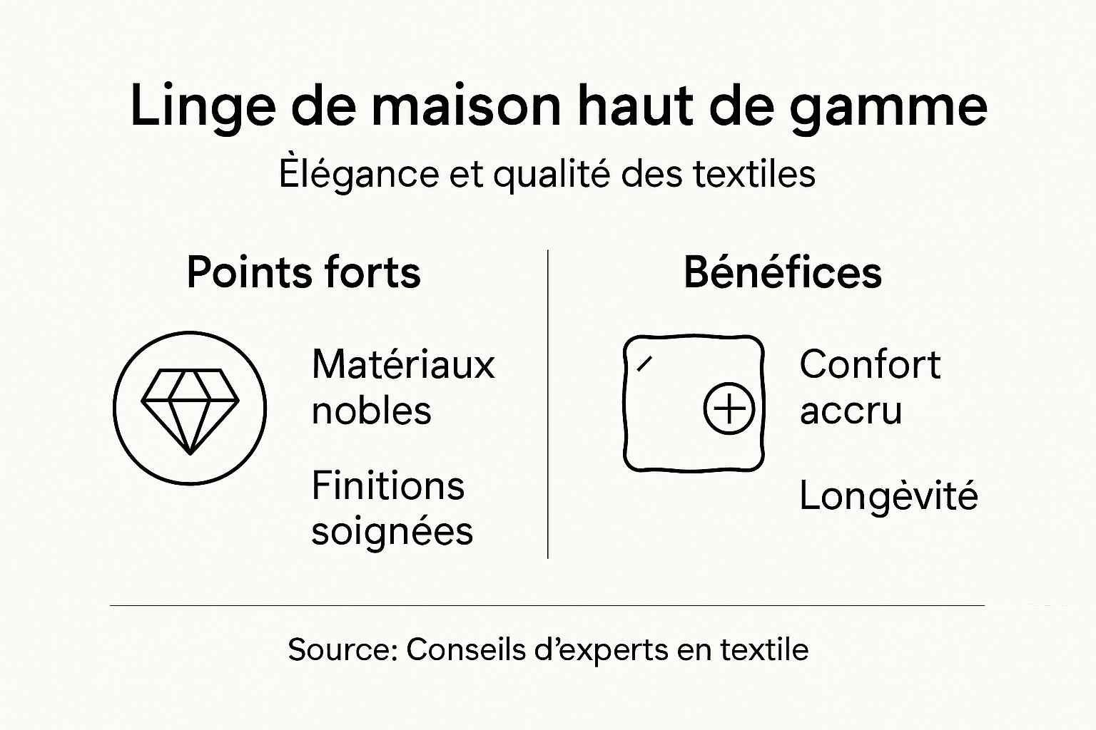 Infographie : les avantages du linge de maison d’exception
