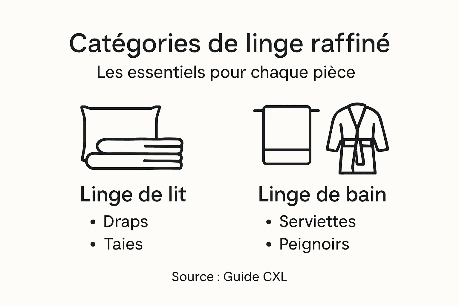 Panorama des grandes familles du linge de maison en un coup d’œil