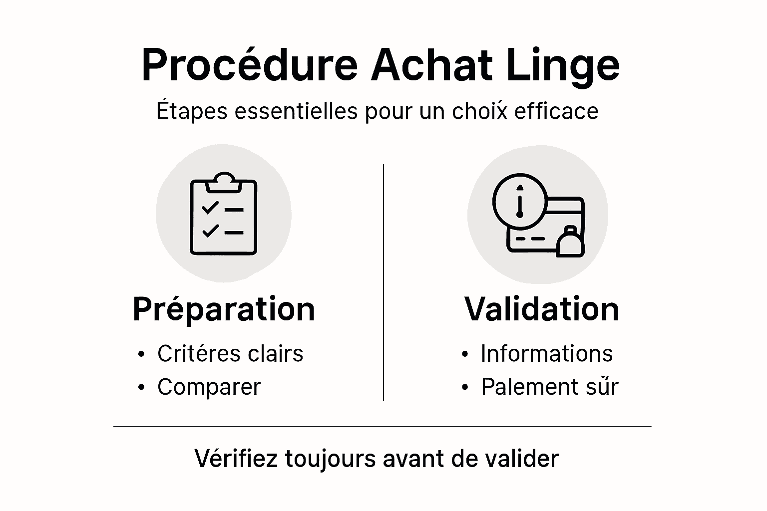 Infographie : le parcours d'achat du linge de maison, étape par étape