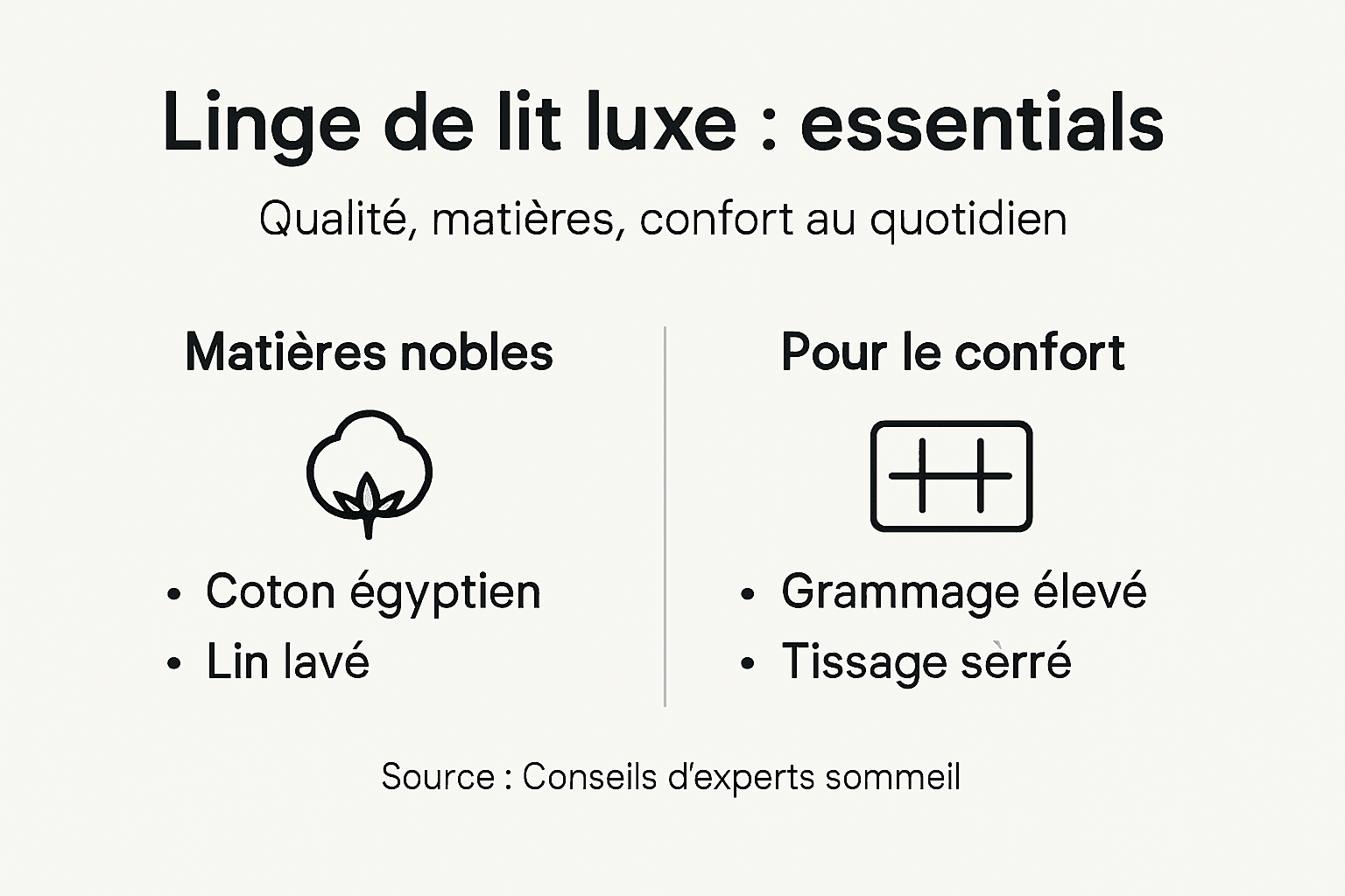 Infographie : les incontournables pour choisir du linge de lit haut de gamme