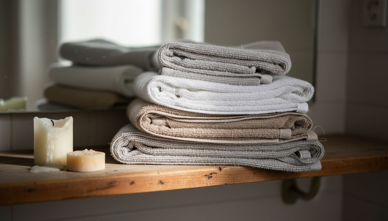 Zoom sur nos serviettes aux finitions soignées, déclinées dans des tons neutres pour s’intégrer facilement à votre intérieur.