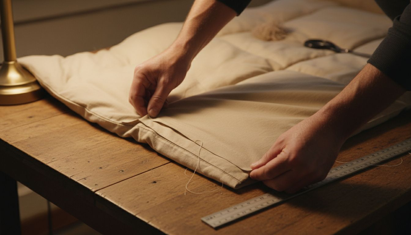 Contrôle minutieux des finitions de la housse de couette