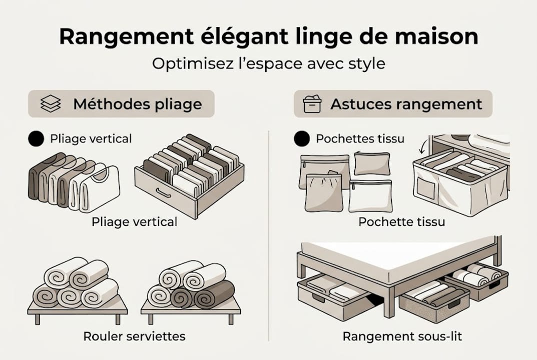Infographie : nos conseils pratiques pour organiser et ranger votre linge à la maison