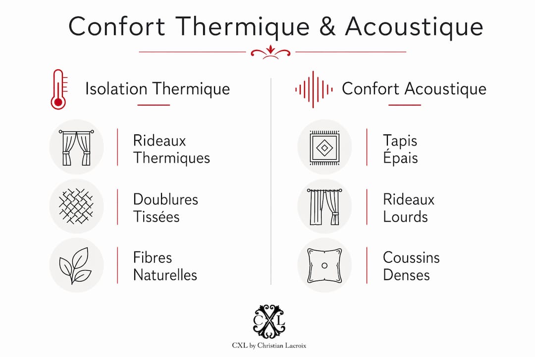 Infographie : quels tissus offrent le meilleur confort thermique et acoustique ?