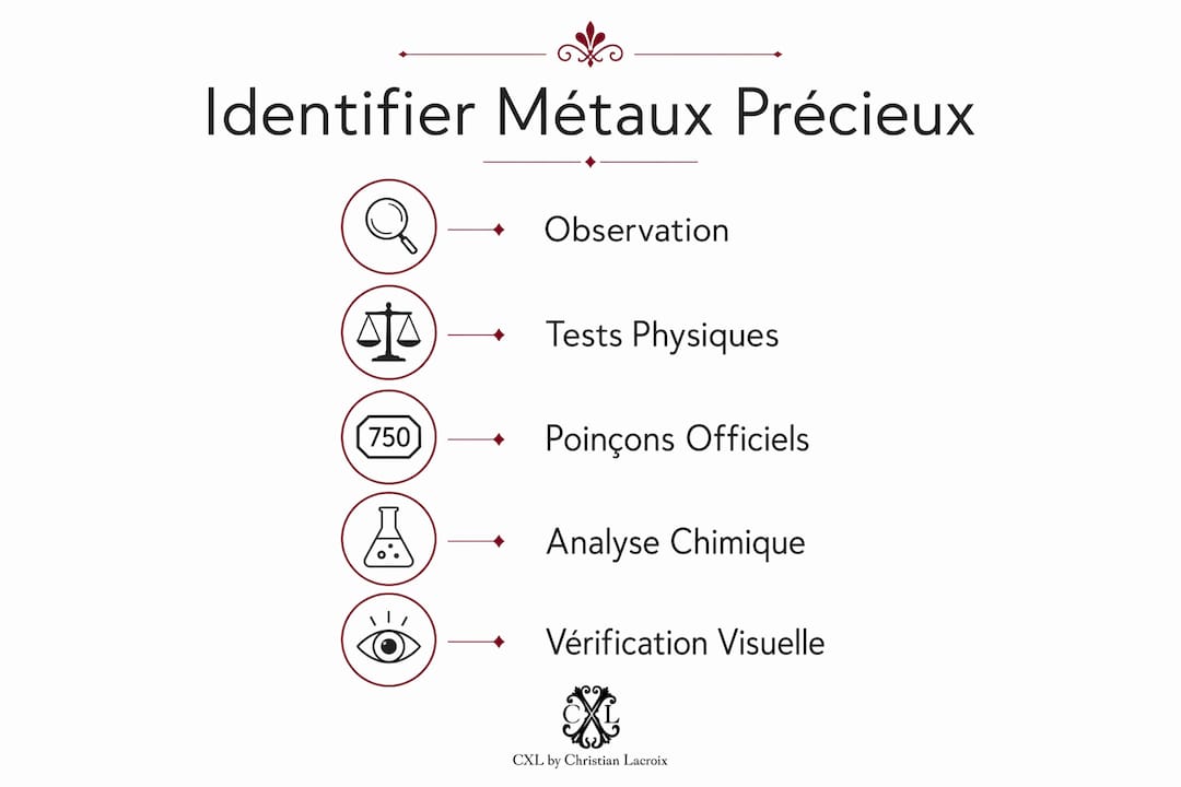 Schéma explicatif des différentes étapes pour reconnaître les métaux