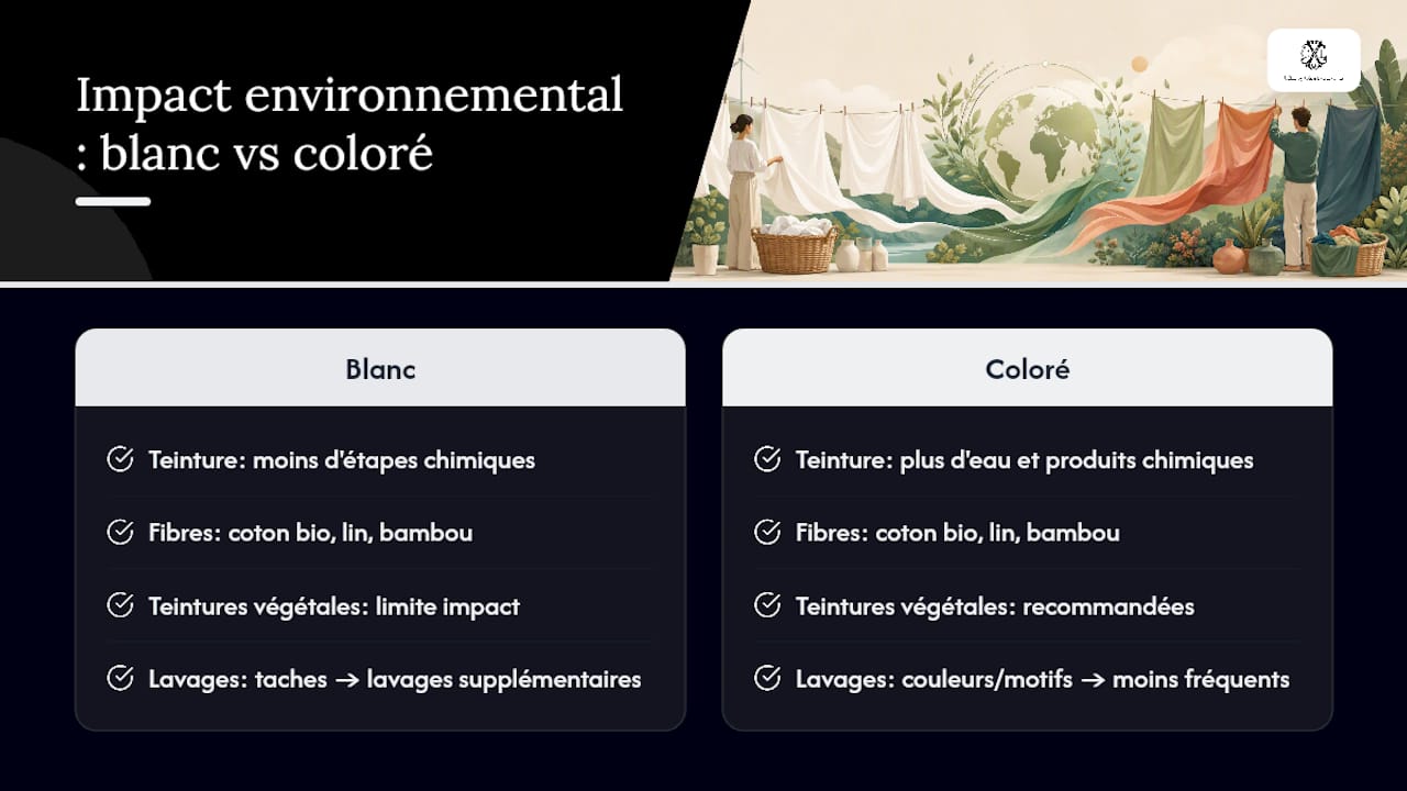 Comparaison de l’impact environnemental des draps blancs et colorés