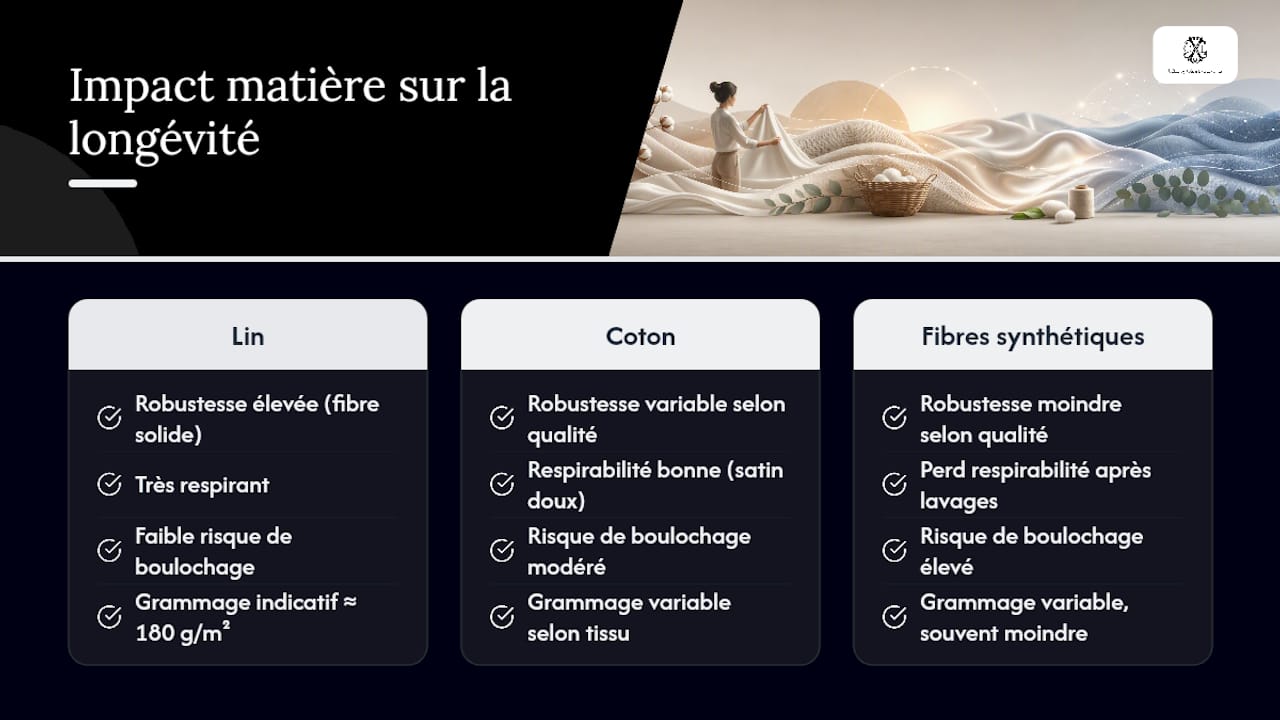 Comparaison des critères de durabilité des textiles
