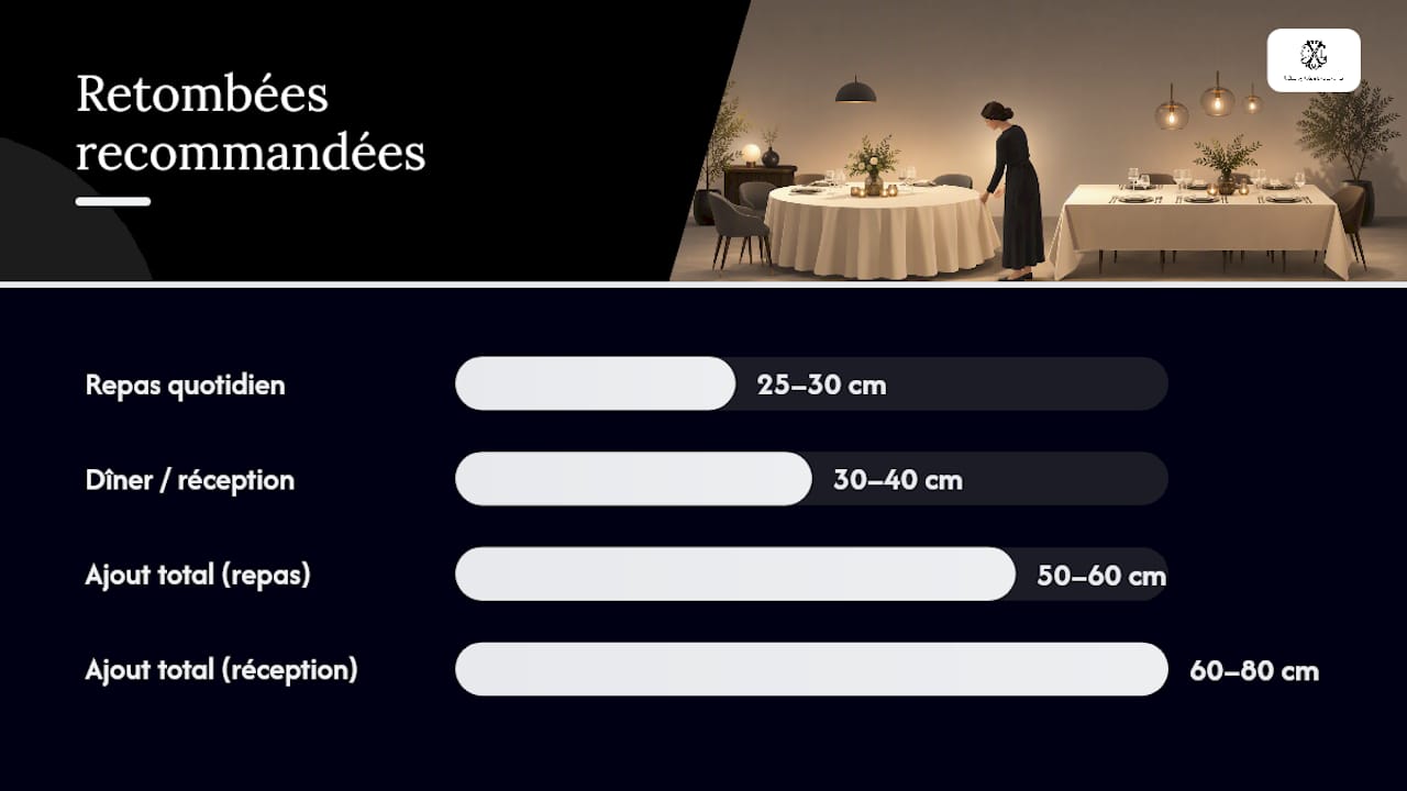 Comment mesurer et calculer la taille de nappe pour votre table — overview diagram