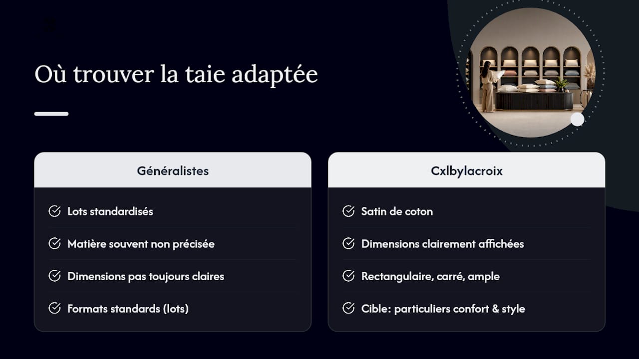 Où trouver la taie qui correspond vraiment à votre oreiller ? — overview diagram