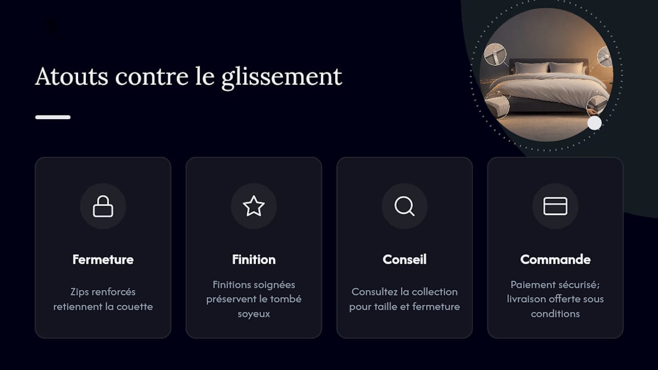 Une housse pensée pour ne plus glisser, signée CXL by Christian Lacroix — overview diagram