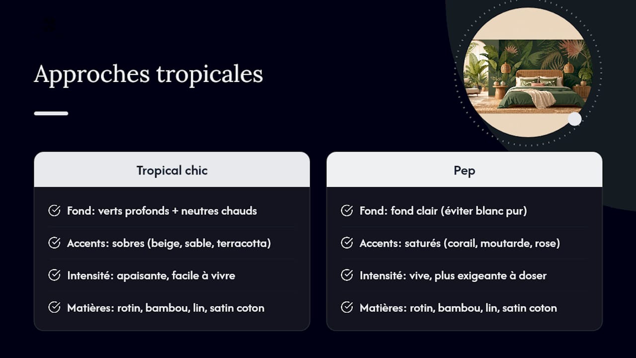 Comparaison des palettes tropicales chic et pep