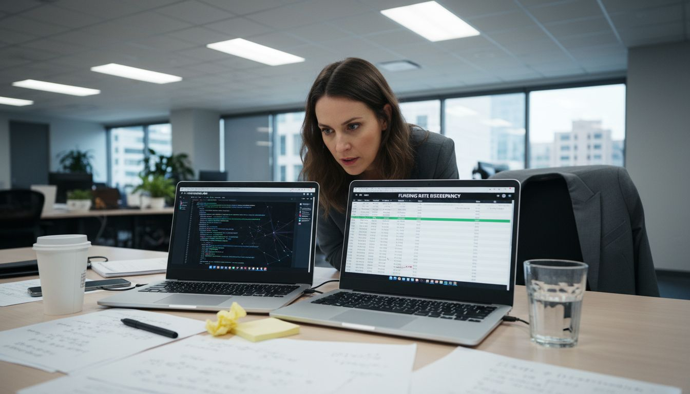 Professional analyzing delta-neutral arbitrage