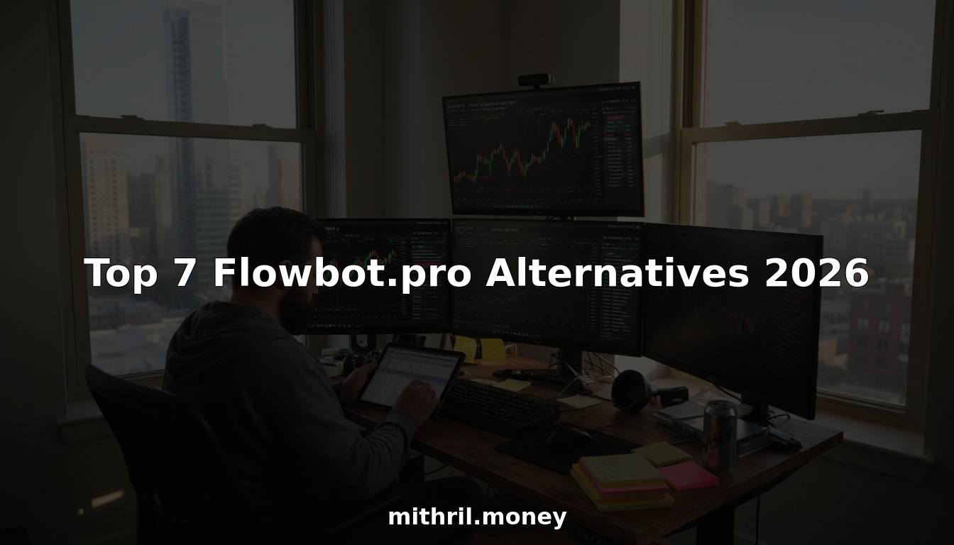 Trader scanning crypto bot dashboards at desk