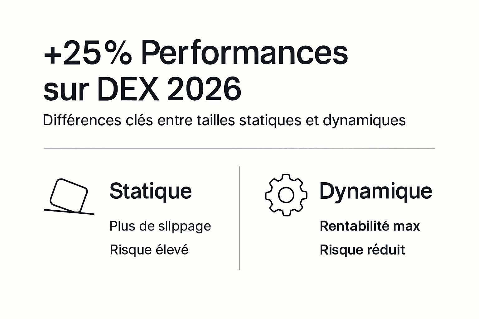 Infographie illustrant les différences de volume entre les DEX statiques et dynamiques