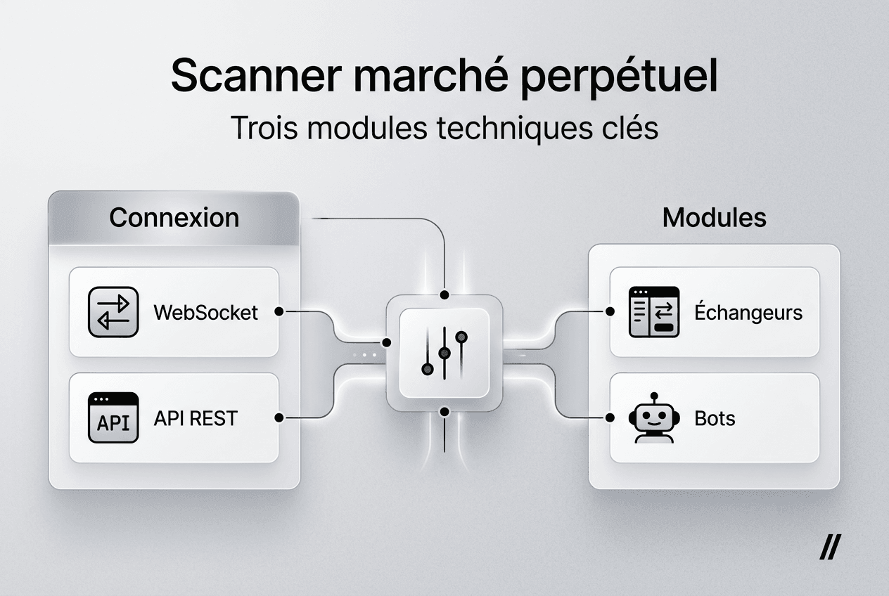 Schéma explicatif du fonctionnement d’un scanner d’architecture pour le marché des contrats perpétuels