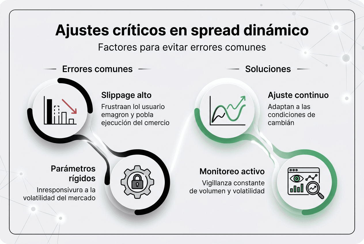 Resumen visual sobre los riesgos y cómo se ajusta el spread dinámico