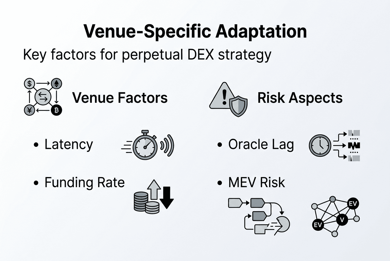 Infographic showing key adaptation factors for DEX strategies