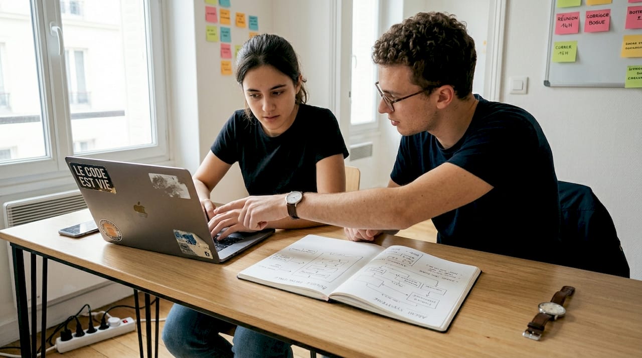 Des développeurs en train de mettre en place un bot pour agréger les échanges sur les plateformes DEX.