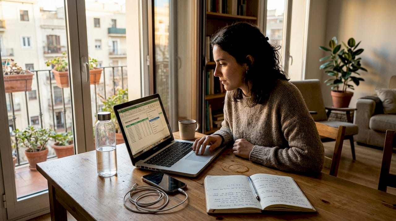 Un trader revisando y configurando los parámetros de su bot desde casa.