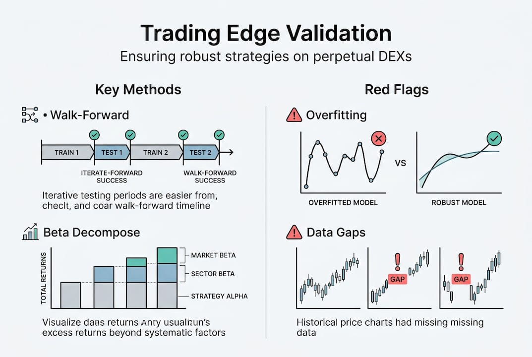 Infographic trading edge validation methods DEX