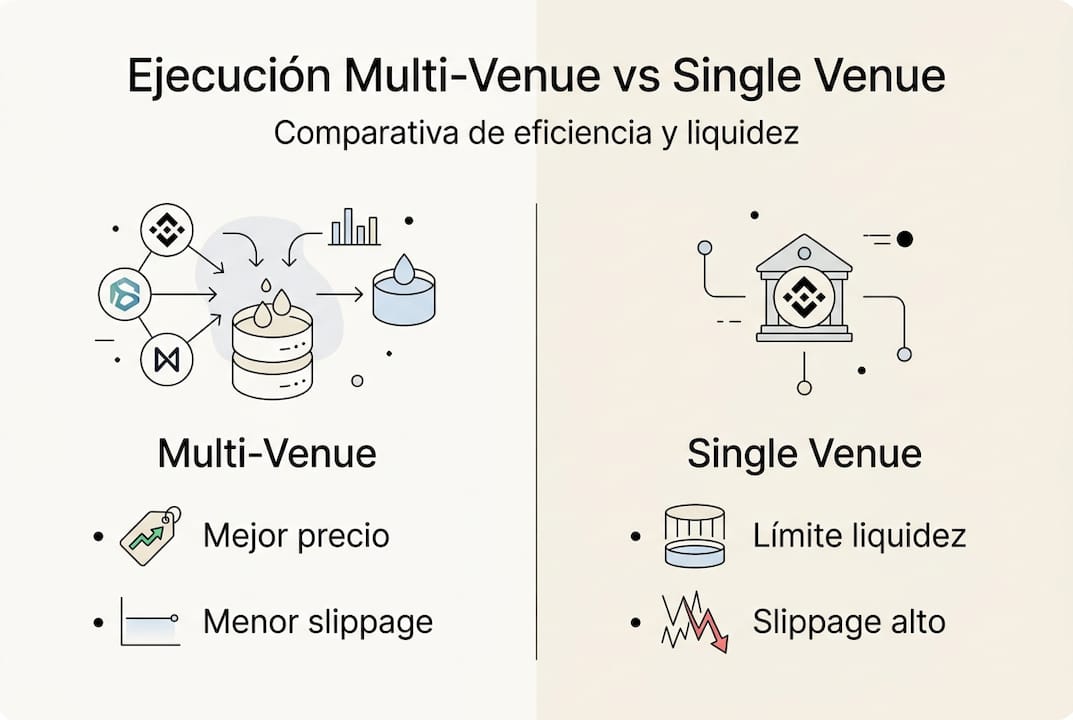 Infografía sobre las diferencias entre operar en múltiples mercados frente a un solo mercado