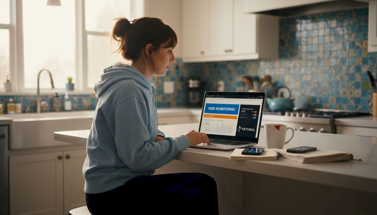 Trader reviewing risk monitoring dashboard