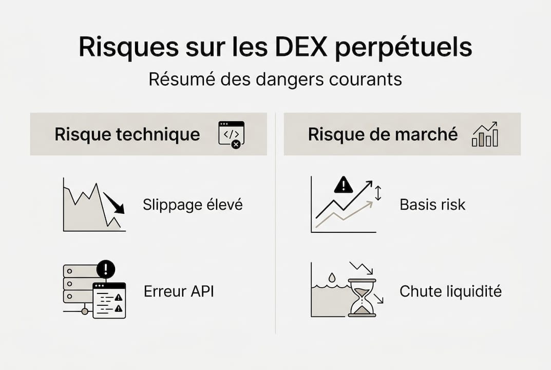 Infographie : comprendre les principaux risques liés aux DEX perpétuels