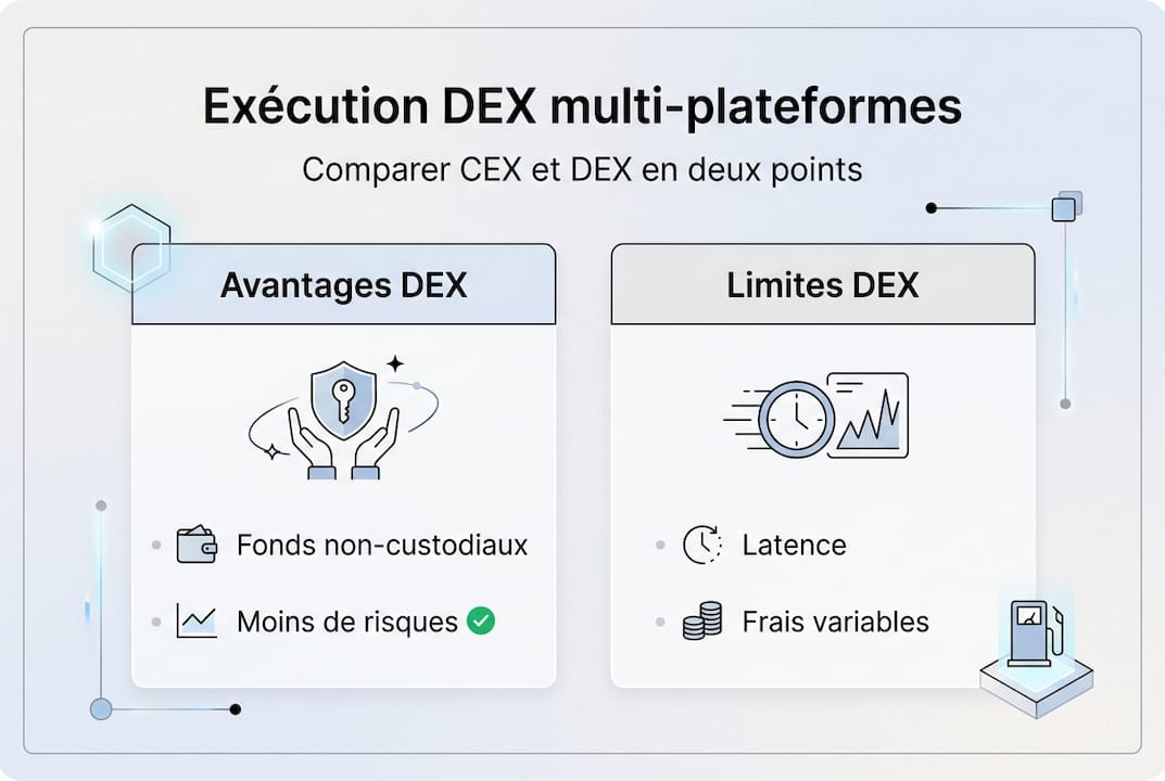Infographie : tour d’horizon des atouts et des points faibles des DEX