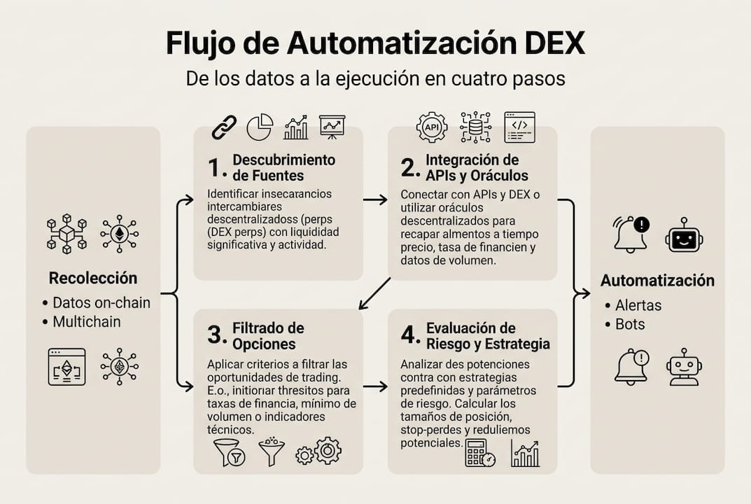 Infografía sobre el proceso automatizado del escaneo DEX